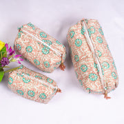 Travel Bag with Pockets, Assorted hand Block Printed Large Toiletry Bag, Waterproof Wash Bag, Makeup Bag, Cosmetic Bag, Jumbo Wash Bag